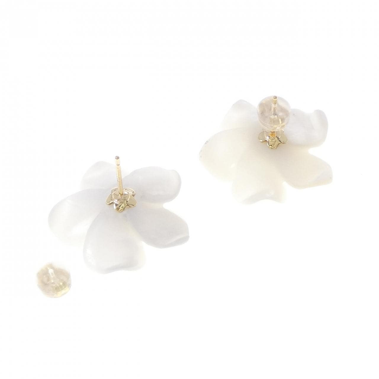 K18YG フラワー マザーオブパール ピアス