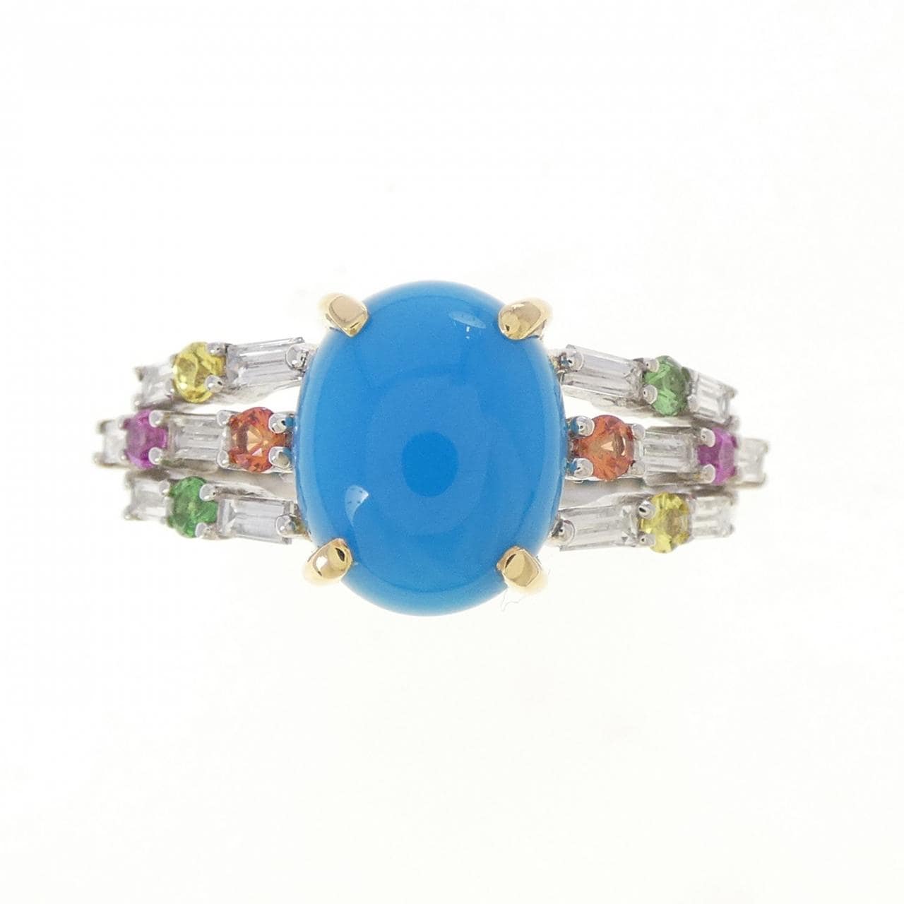 K18WG/K18YG ターコイズ リング 2.00CT