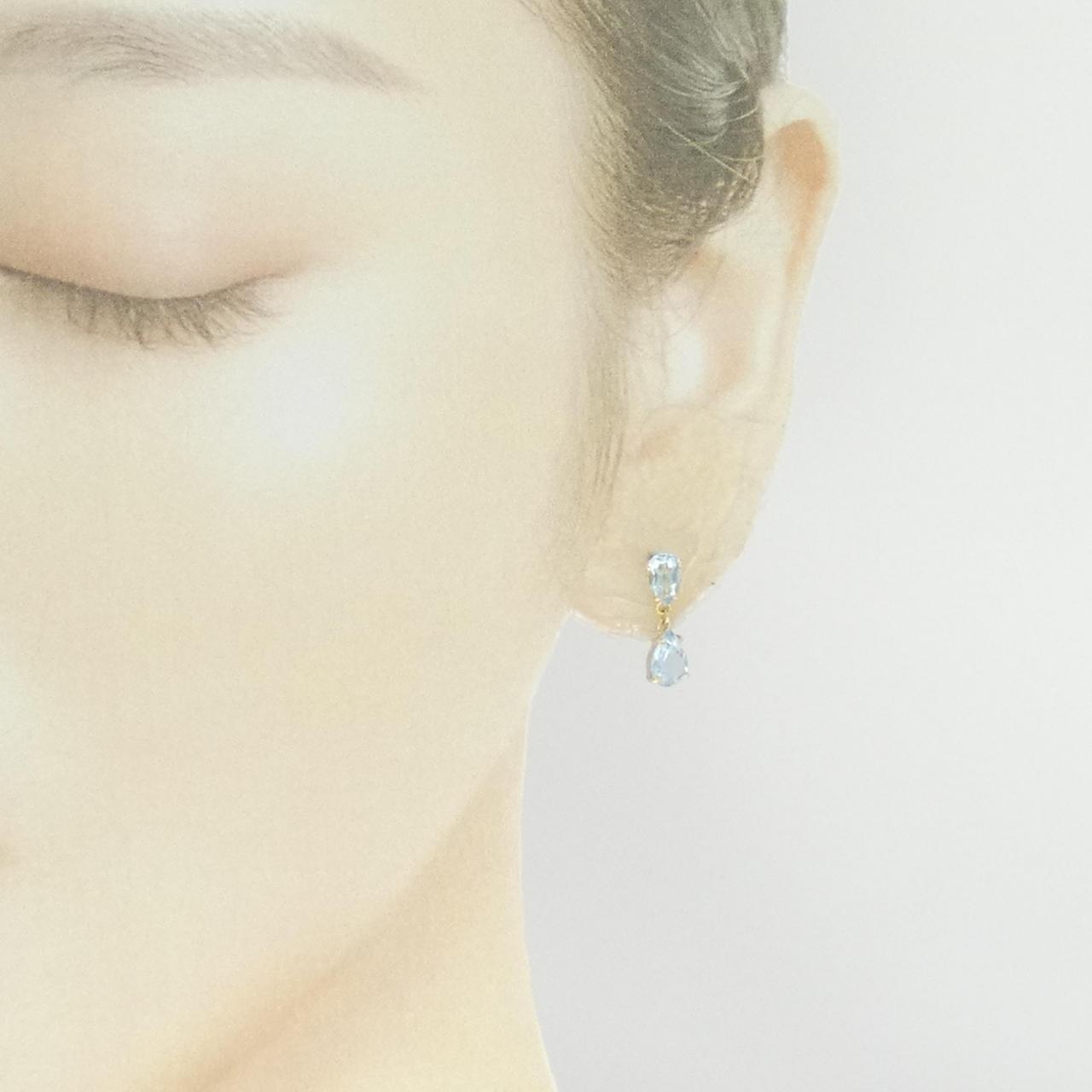 K18YG Aquamarine earrings