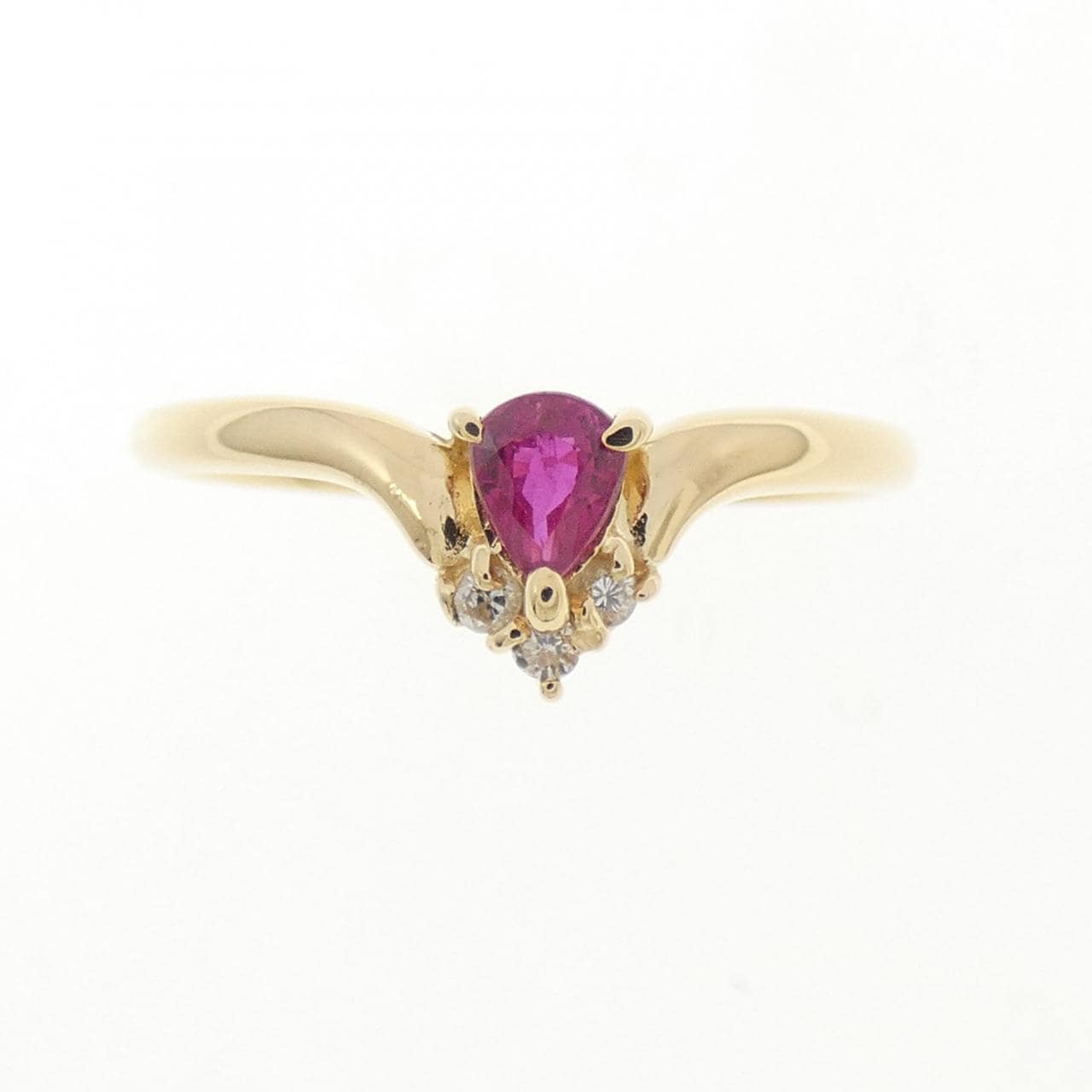 K18YG ルビー リング 0.18CT