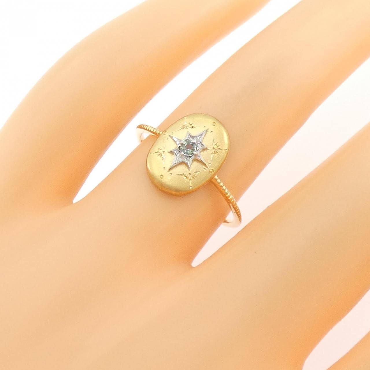 K18YG/K18WG アレキサンドライト リング 0.04CT