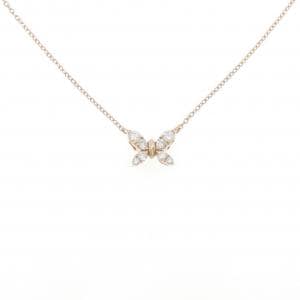 K18PG バタフライ ダイヤモンド ネックレス 0.20CT