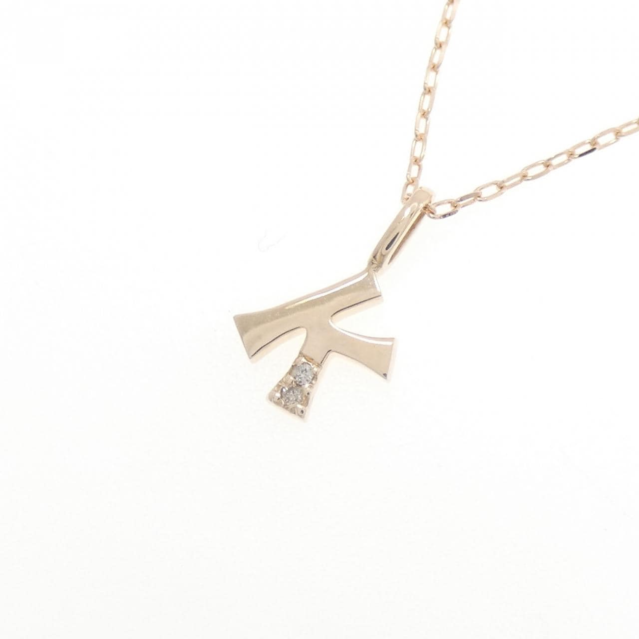 K10PG イニシャルK ダイヤモンド ネックレス 0.01CT