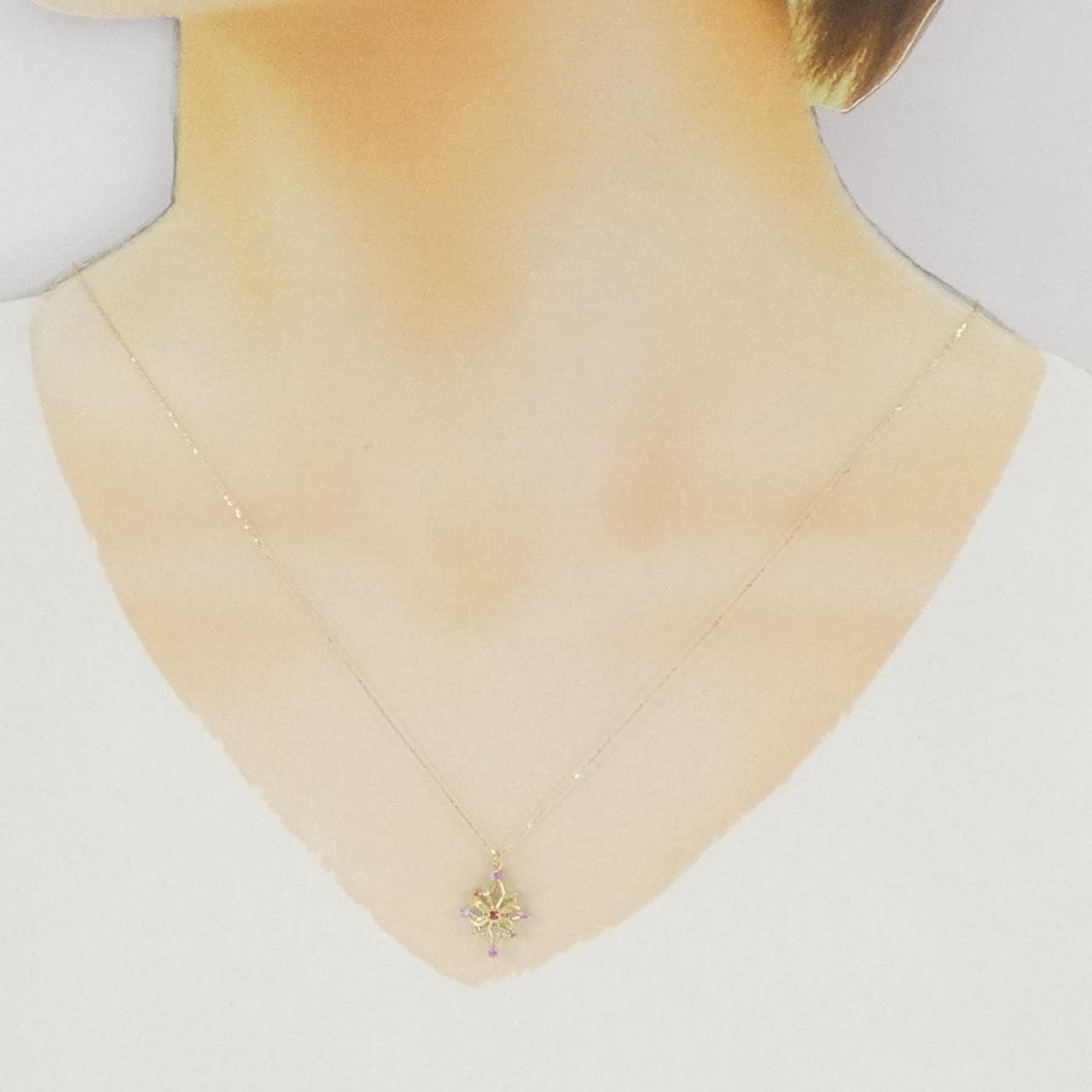 K18YG/K18WG カラーストーン ネックレス