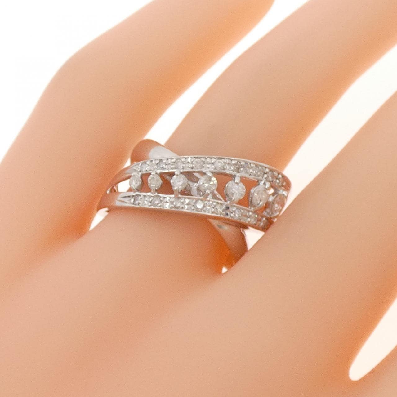 K14WG ダイヤモンド リング 0.40CT