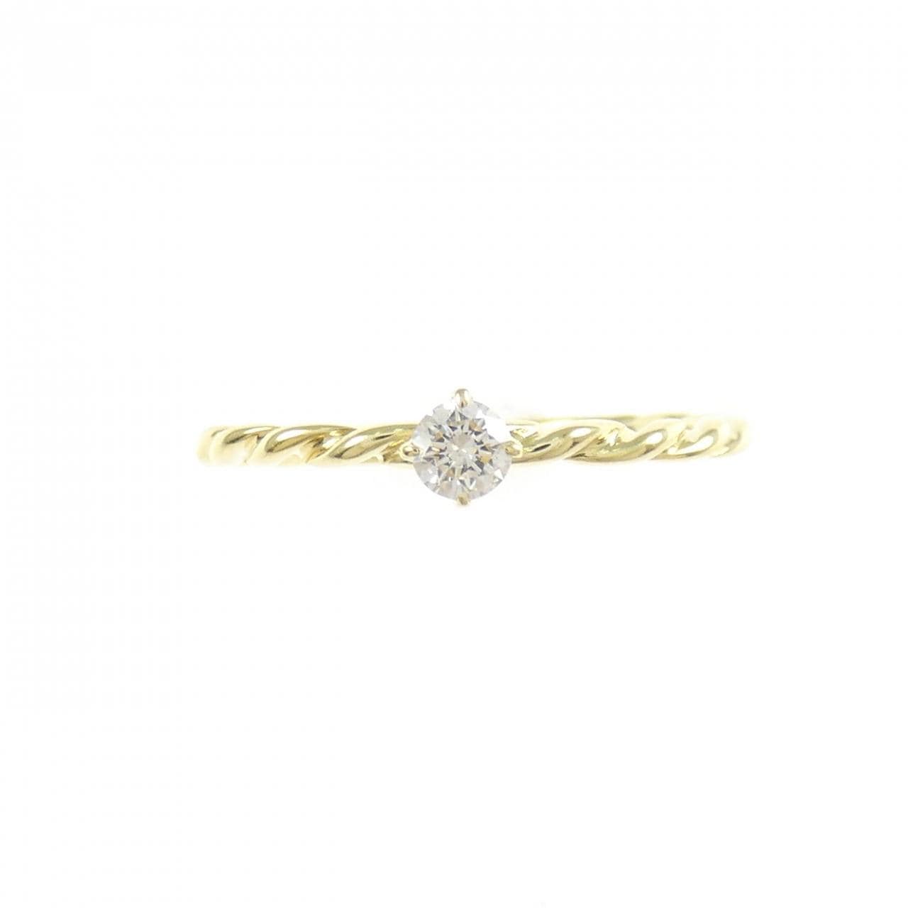 K18YG ソリティア ダイヤモンド リング 0.10CT
