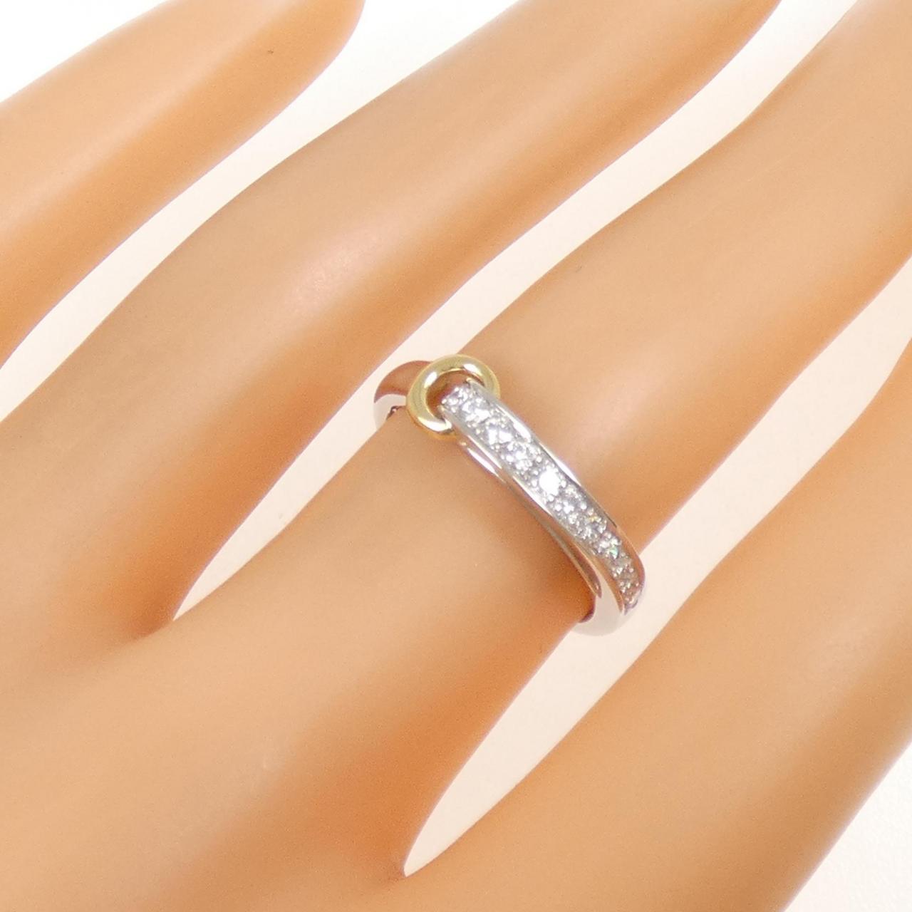 PT900/K18YG ダイヤモンド リング 0.18CT