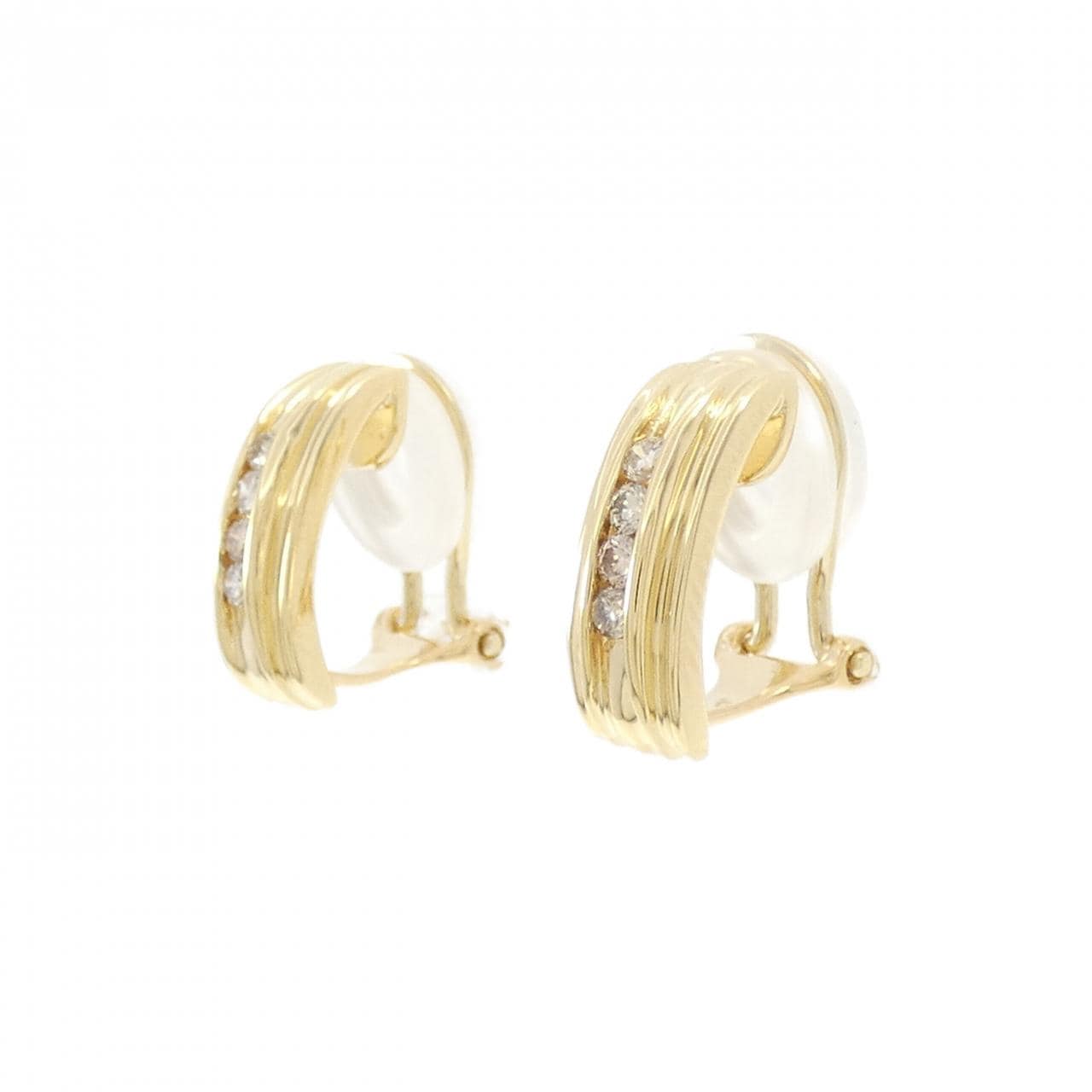 K18YG鑽石耳夹0.20CT