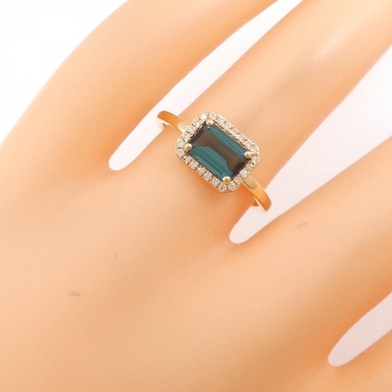 【新品】K18YG トルマリン リング 0.89CT