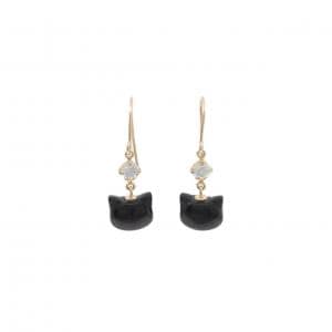 【新品】K10YG キャット オニキス ピアス