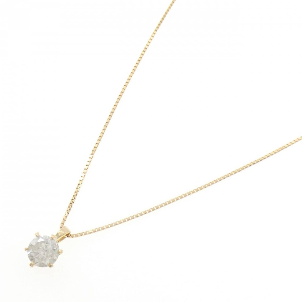 K18YG ソリティア ダイヤモンド ネックレス 1.080CT