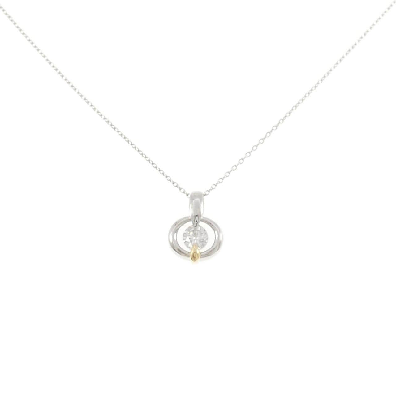 PT900/K18YG/PT850 ダイヤモンド ネックレス 0.30CT