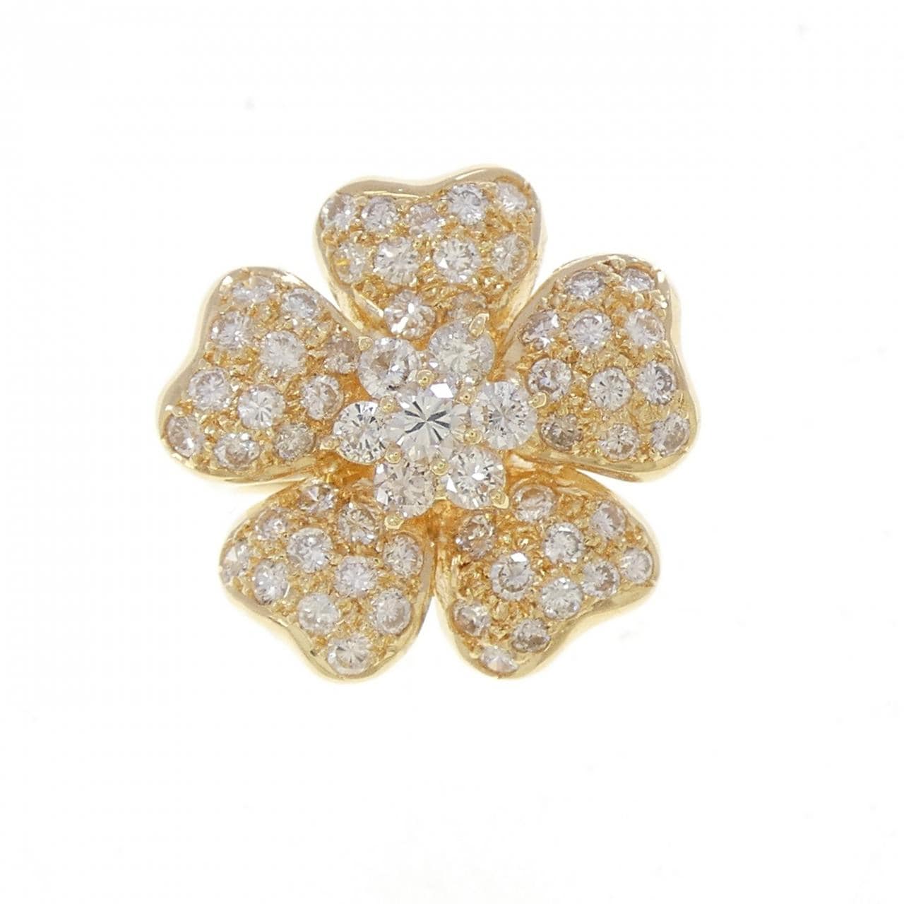 750YG フラワー ダイヤモンド リング 1.66CT