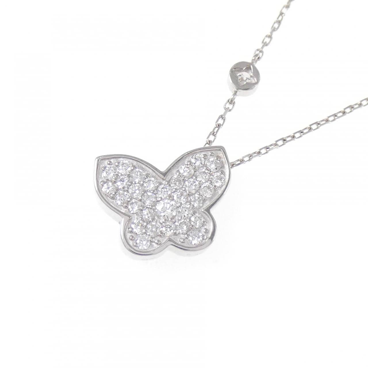 K18WG バタフライ マザーオブパール ネックレス