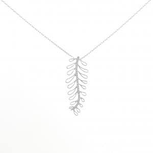 750WG/K18WG フェザー ダイヤモンド ネックレス 0.15CT
