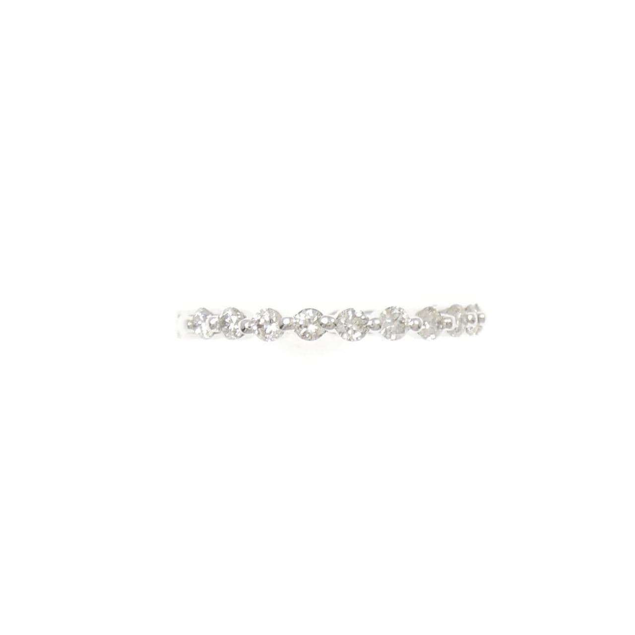 K18WG ハーフエタニティ ダイヤモンド リング 0.50CT