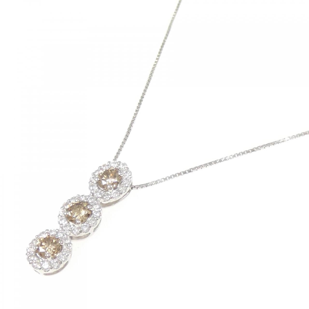 K18WG ダイヤモンド ネックレス 1.00CT