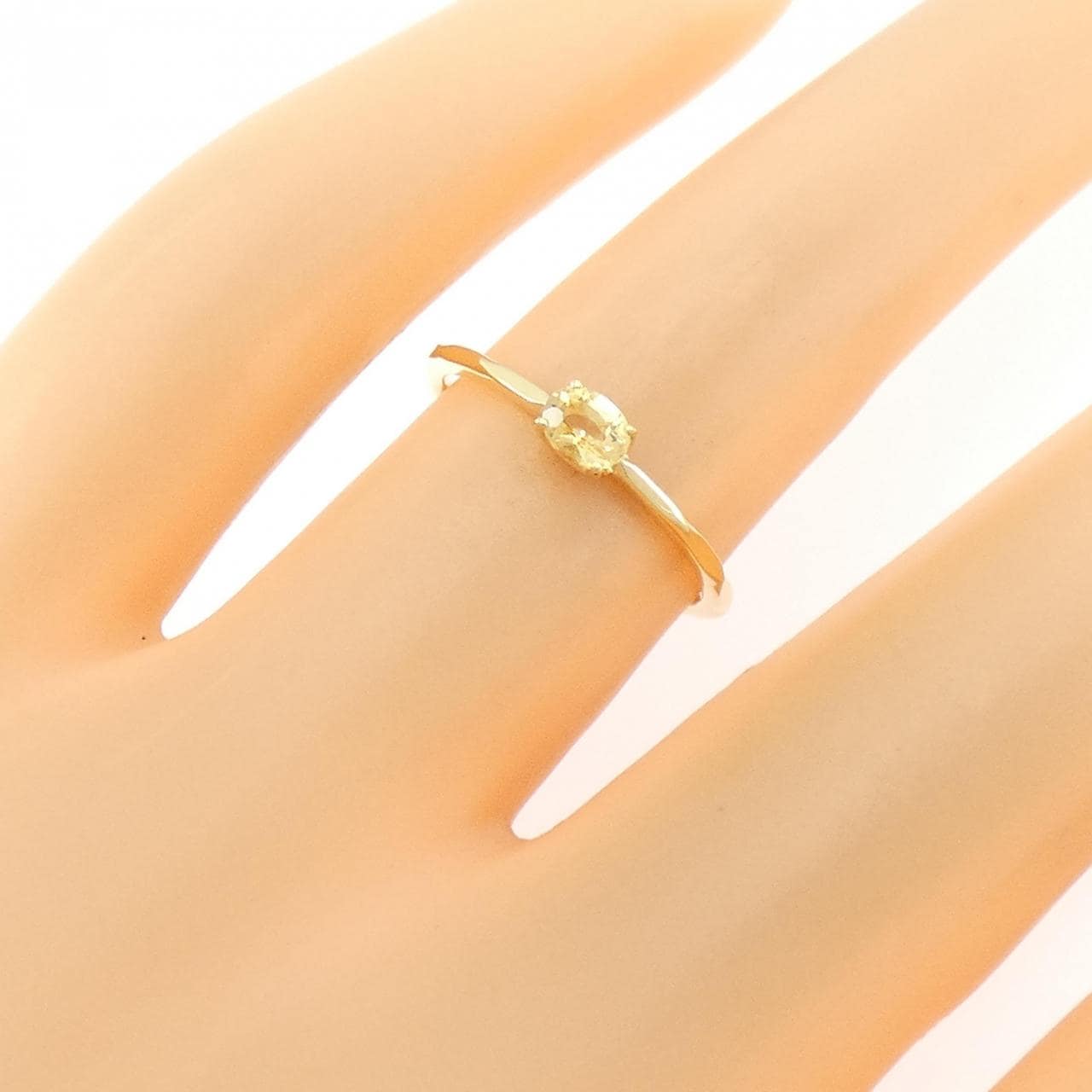 K18YG シトリン リング 0.15CT