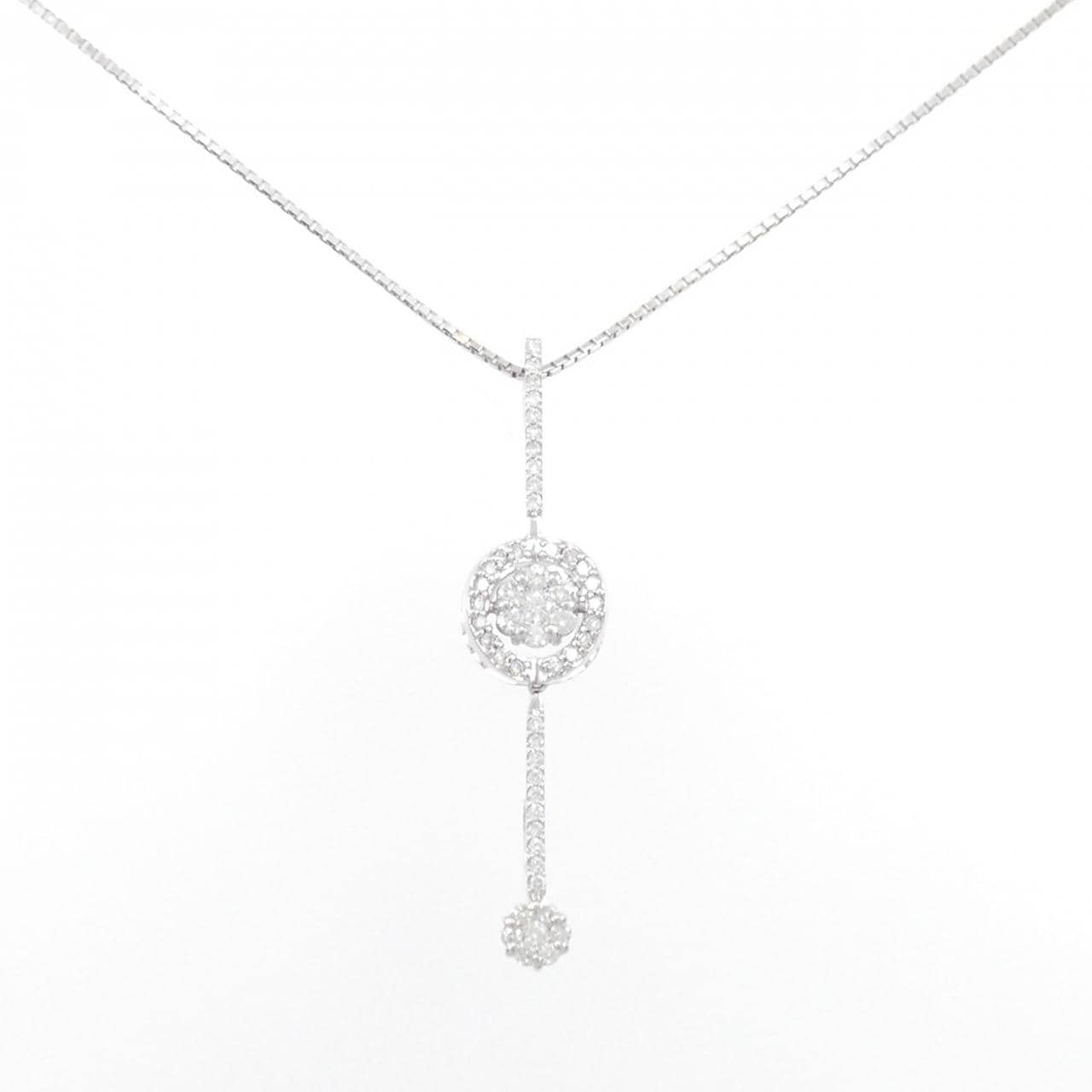 K18WG 2WAY ダイヤモンド ネックレス 0.70CT