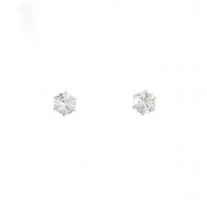 PT900 ソリティア ダイヤモンド ピアス 0.50CT