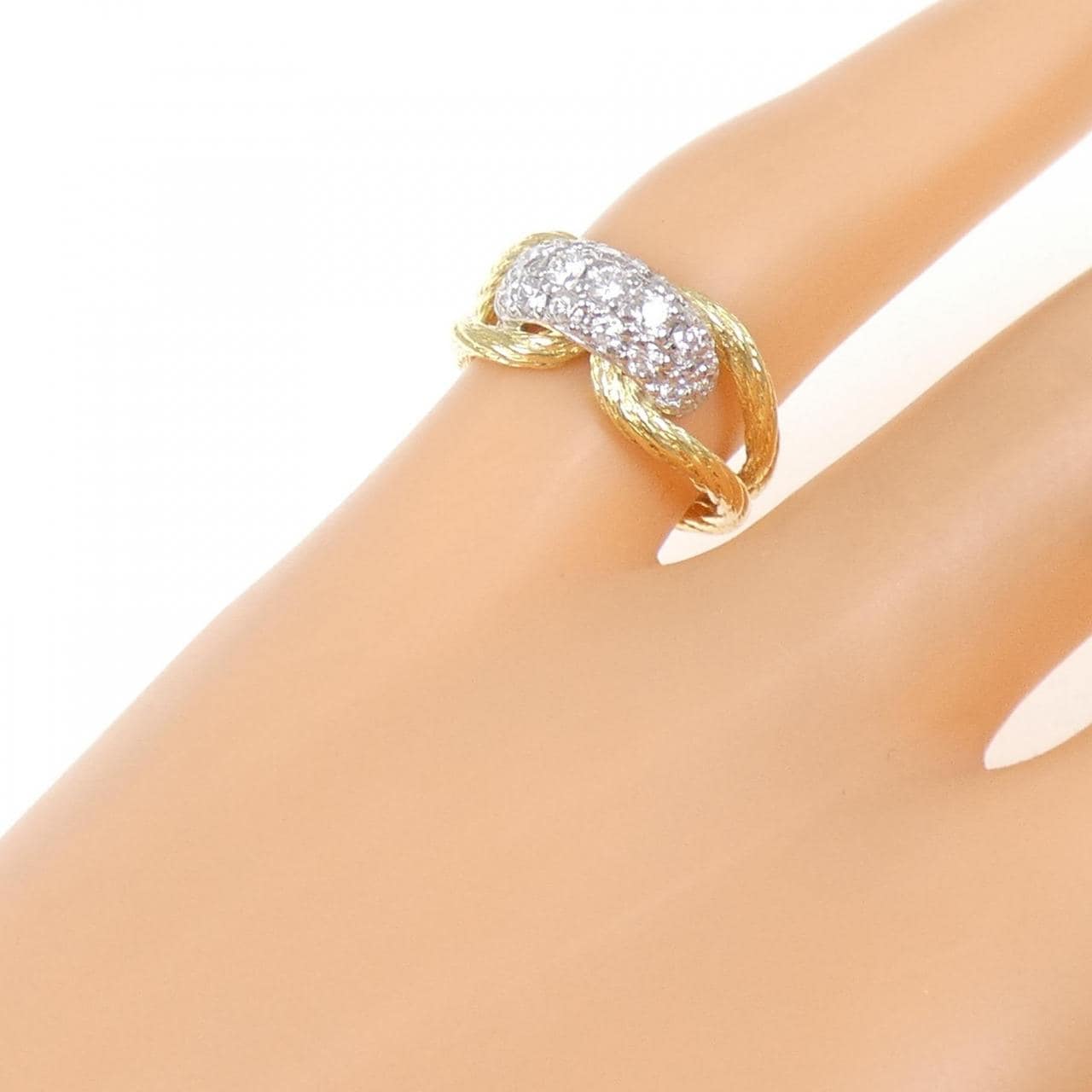 K18YG/PT900 ダイヤモンド リング 0.40CT