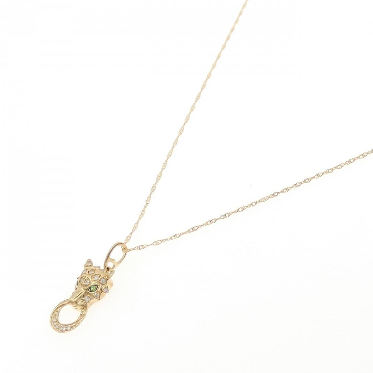 K18YG ガーネット ネックレス 0.02CT