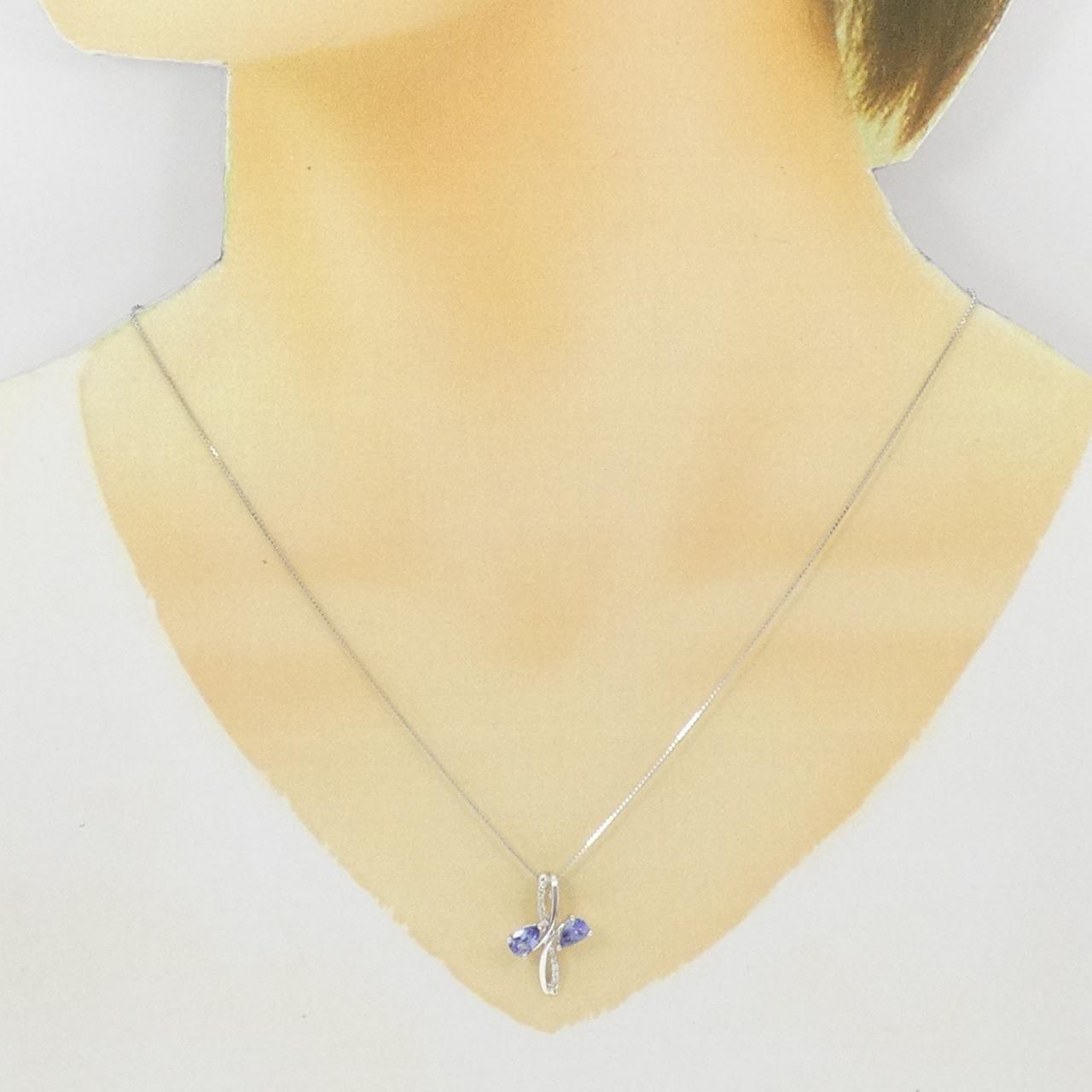 K10WG/PT タンザナイト ネックレス 0.75CT