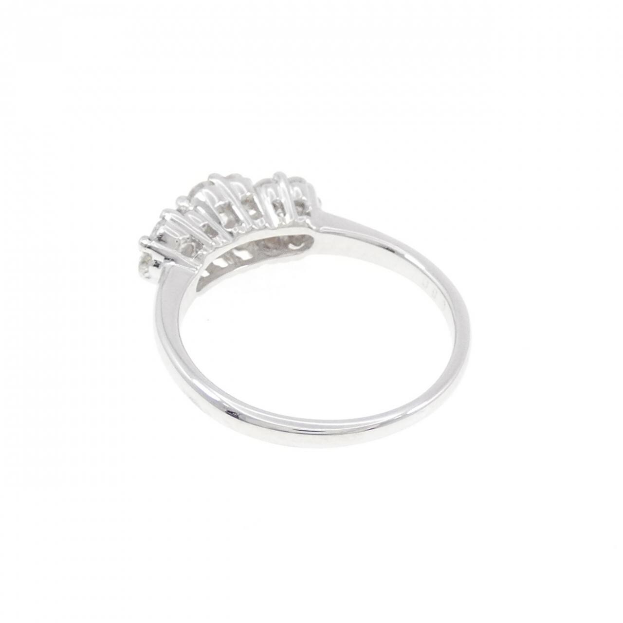 K18WG フラワー ダイヤモンド リング 0.50CT