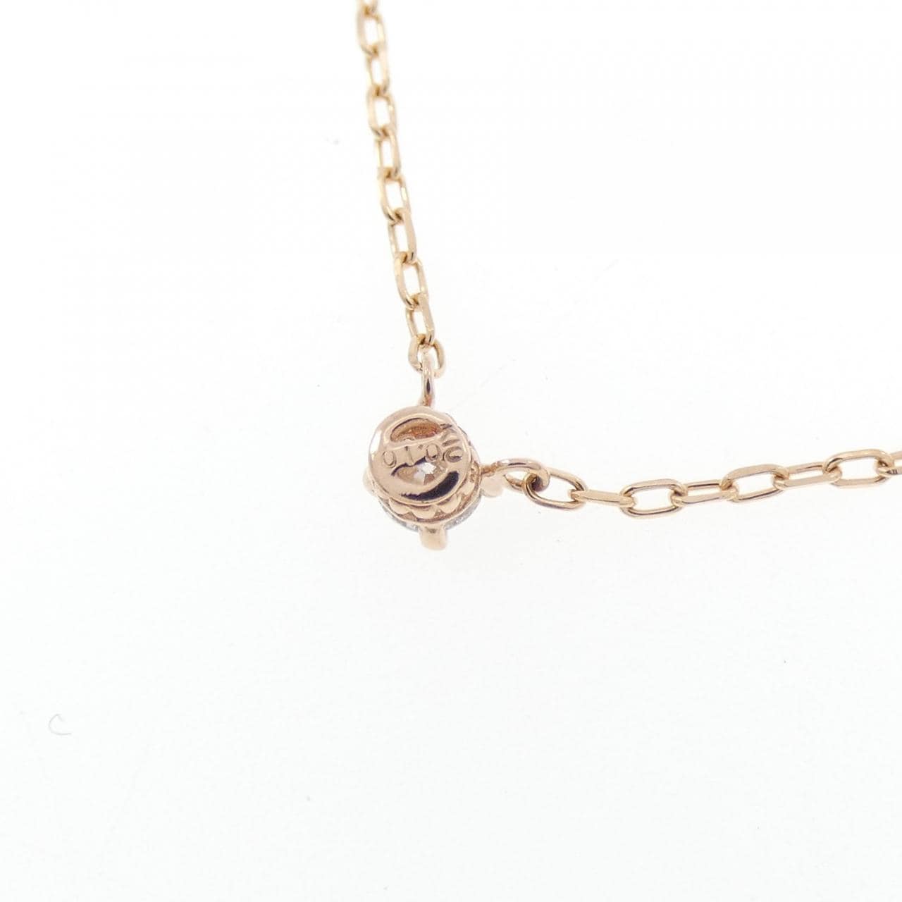 K10PG ソリティア ダイヤモンド ネックレス 0.10CT