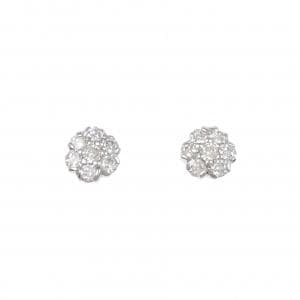 PT900 フラワー ダイヤモンド ピアス 0.50CT