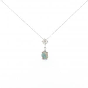 K18WG ブラックオパール ネックレス 0.64CT