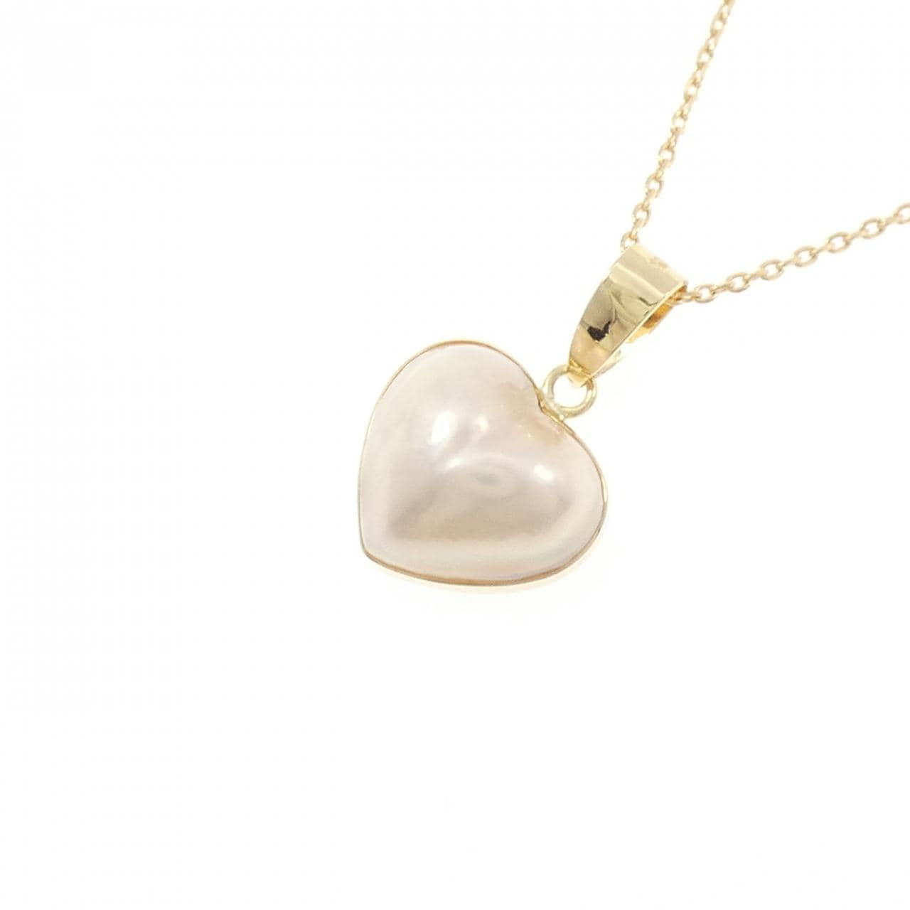 K18YG ハート マベパール ネックレス