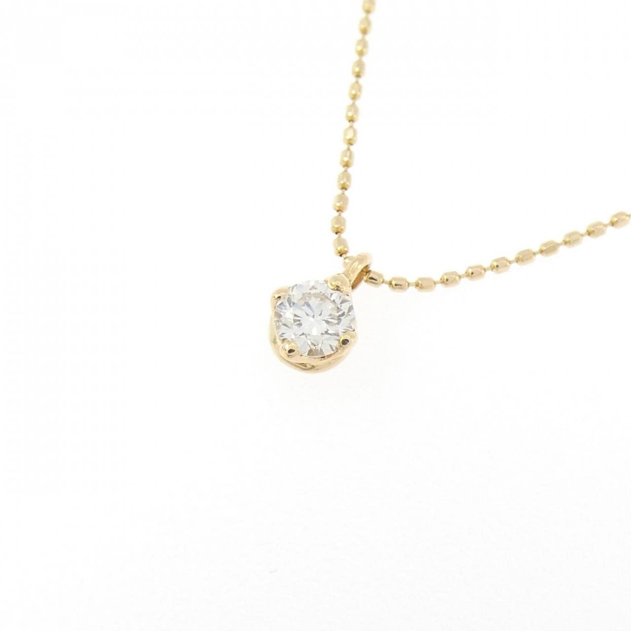 K18YG ソリティア ダイヤモンド ネックレス 0.08CT