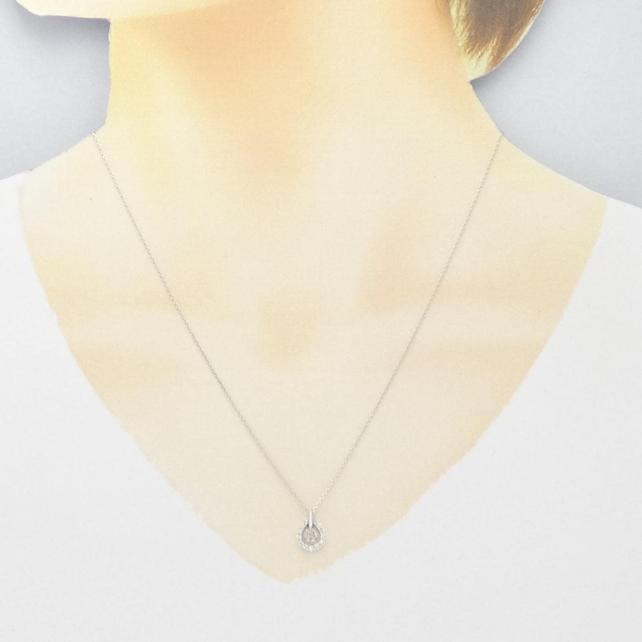 K18WG ダイヤモンド ネックレス 0.20CT