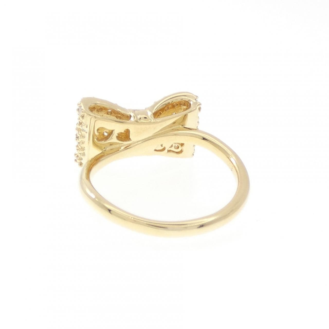 K18YG リボン ダイヤモンド リング 0.65CT