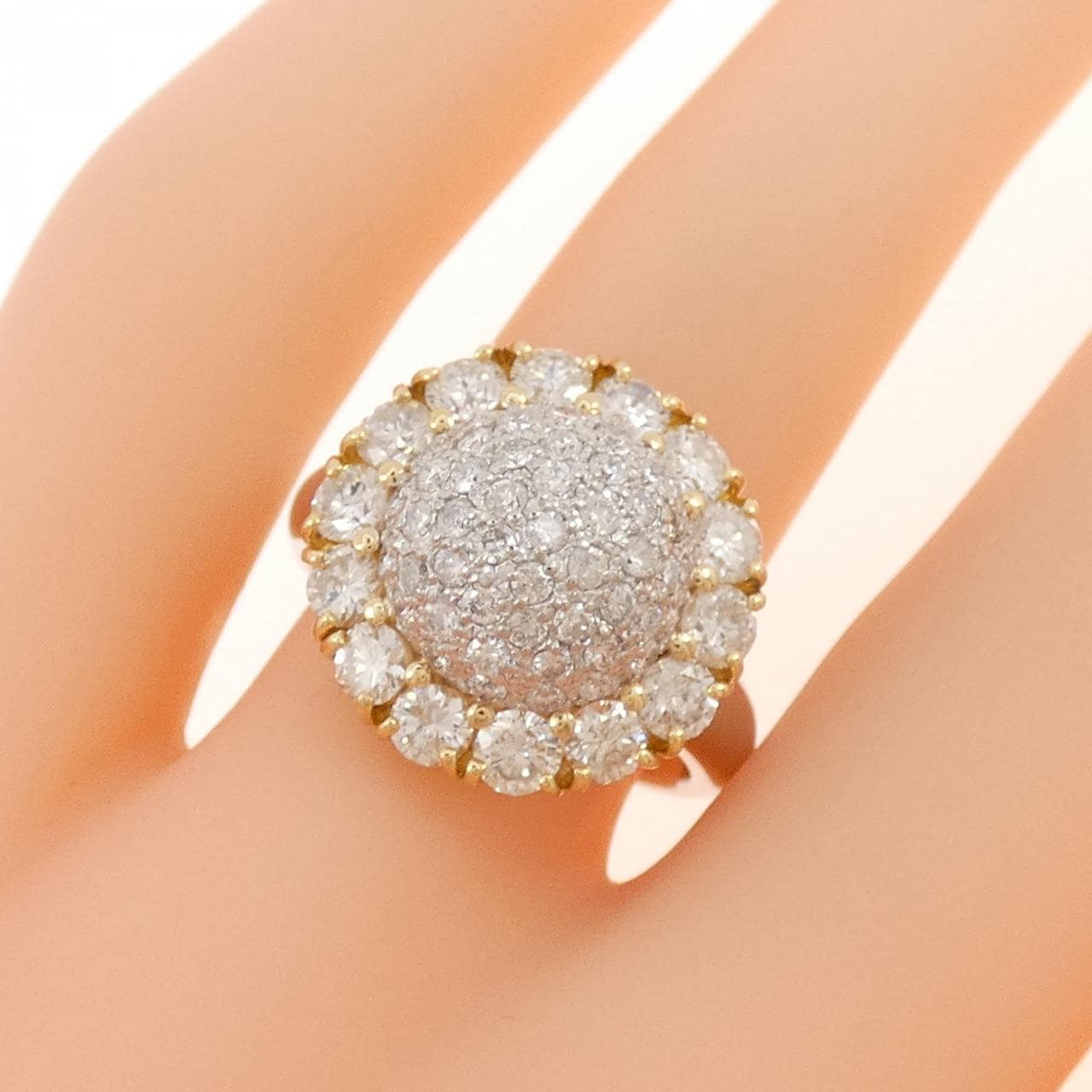 PT900/K18YG ダイヤモンド リング 2.03CT