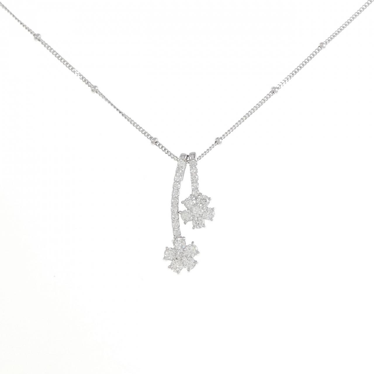 K18WG/750WG 2WAY ダイヤモンド ネックレス 0.22CT