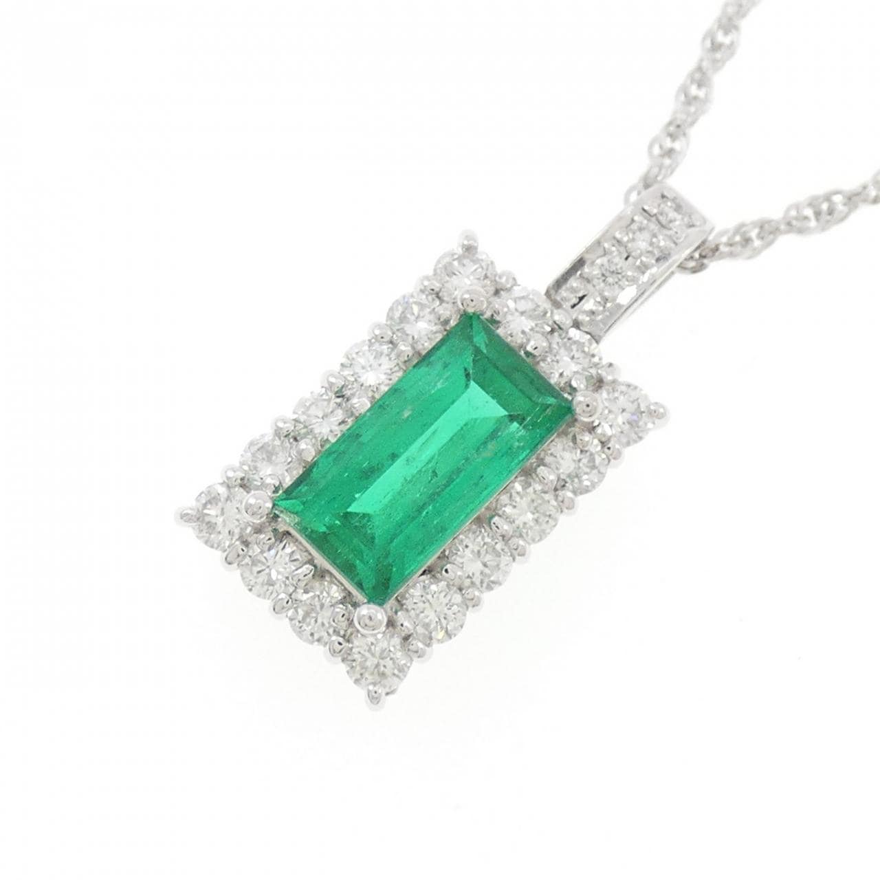 PT900/PT850 エメラルド ネックレス 1.760CT コロンビア産