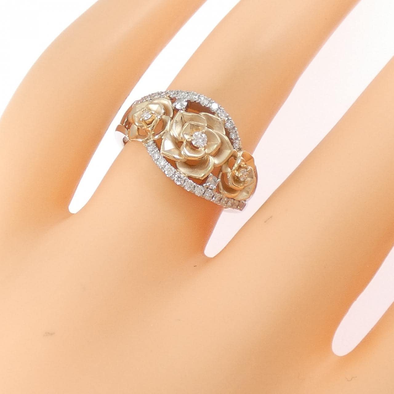 PT900/K18PG ローズ  ダイヤモンド リング 0.27CT