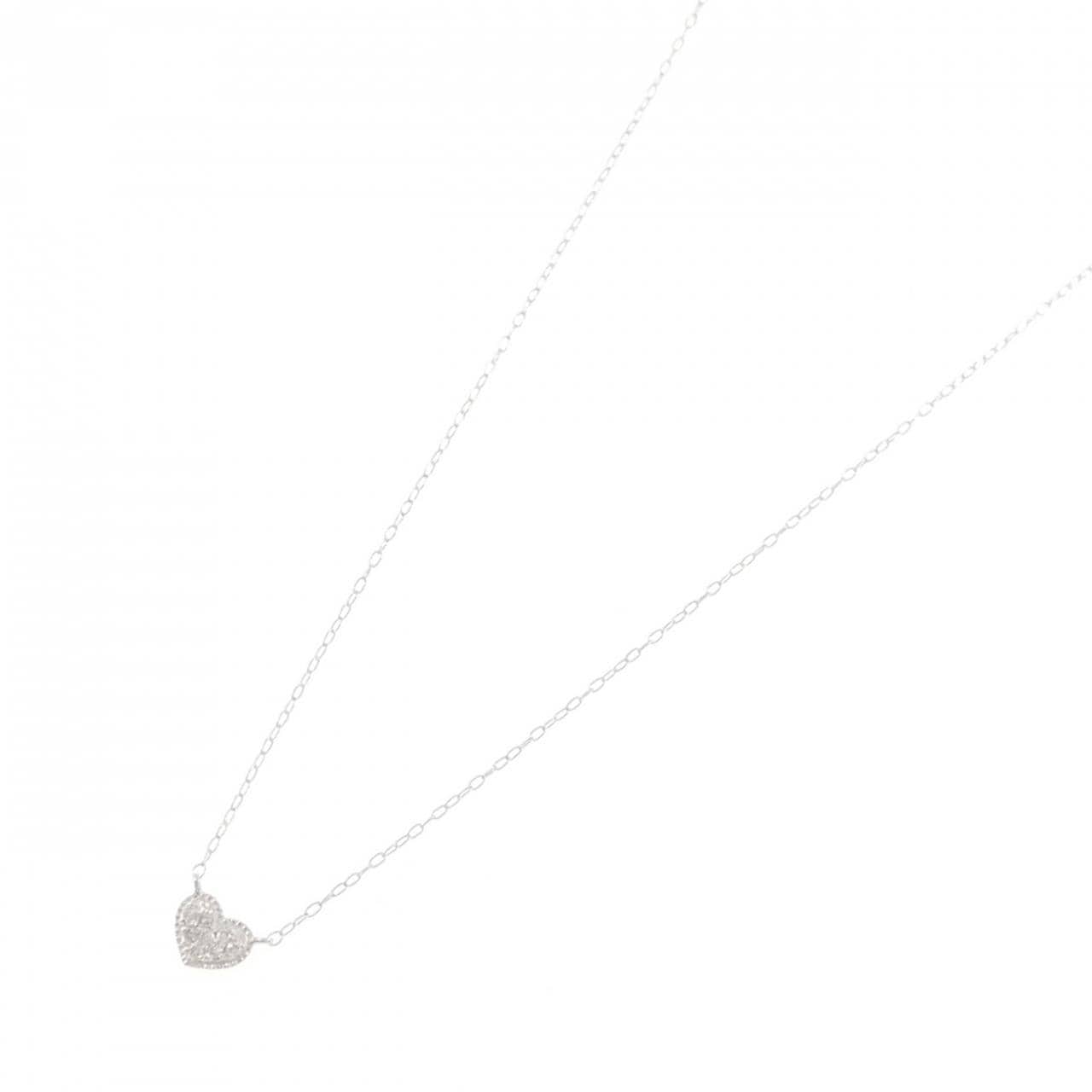 K10WG ハート ダイヤモンド ネックレス 0.05CT