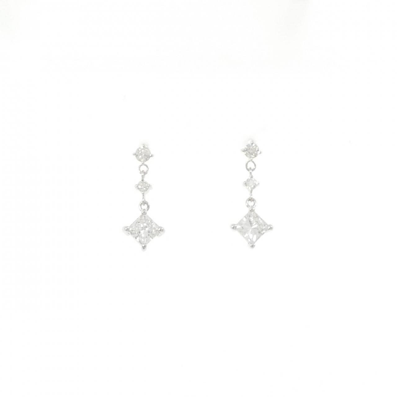 K18WG ダイヤモンド ピアス 0.612CT