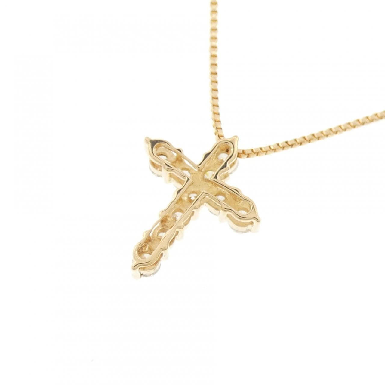 K18YG クロス ダイヤモンド ネックレス 0.30CT