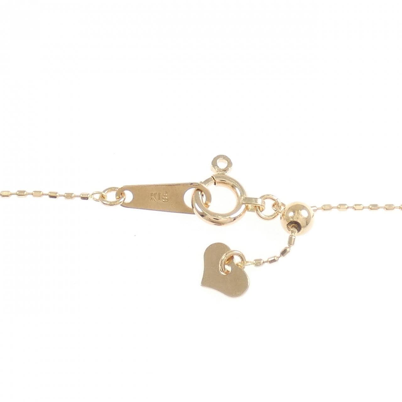 K18PG イニシャルR ダイヤモンド ネックレス 0.12CT