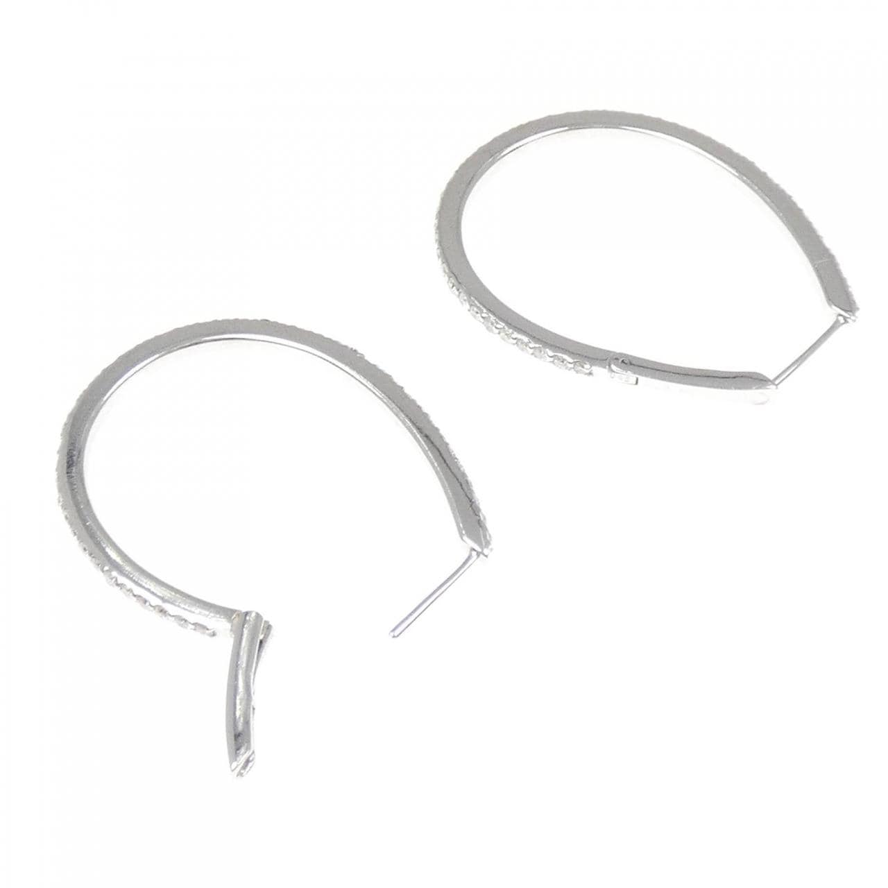 K18WG ダイヤモンド ピアス 0.90CT