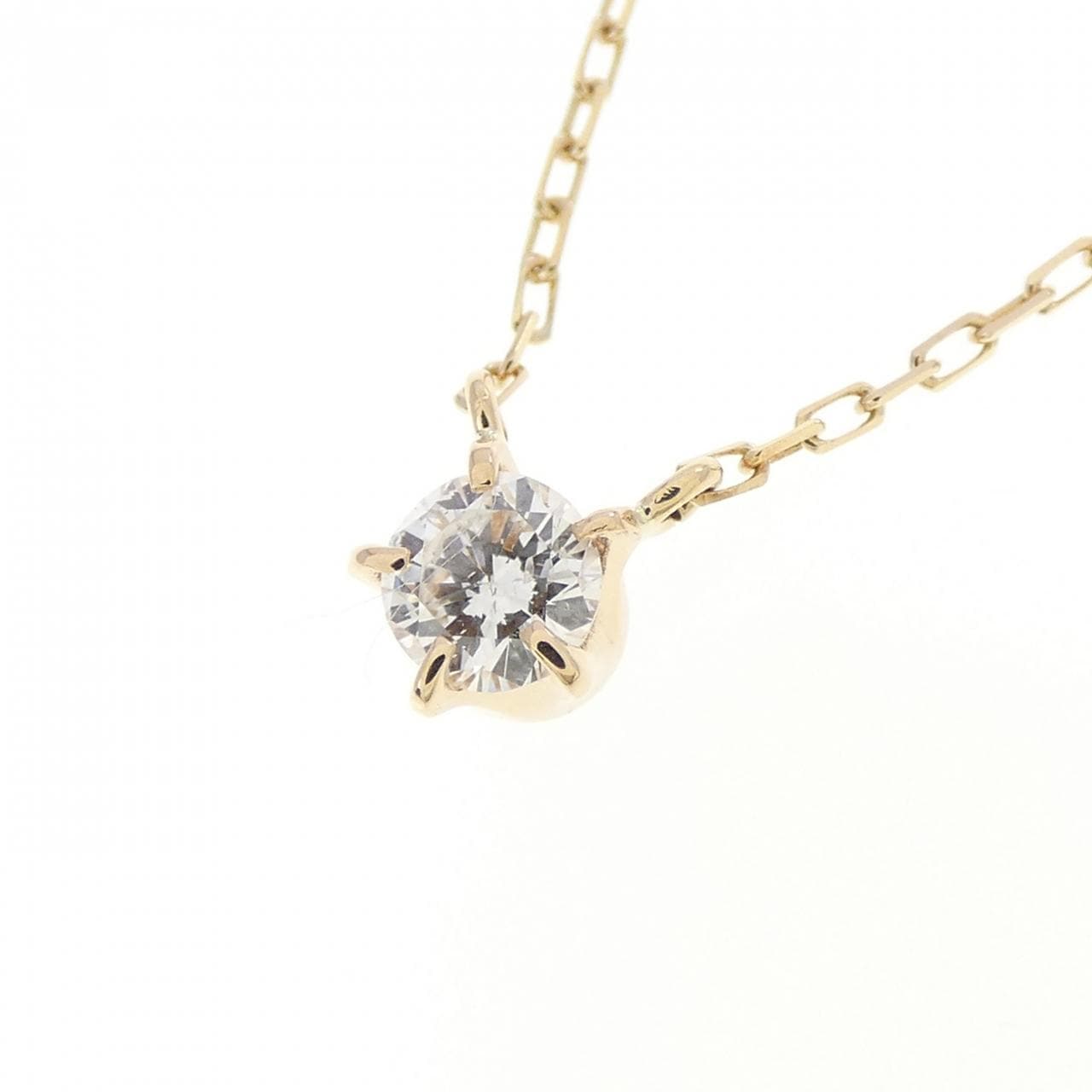 K18YG ソリティア ダイヤモンド ネックレス 0.17CT