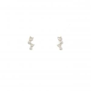 K18WG ダイヤモンド ピアス 0.1CT