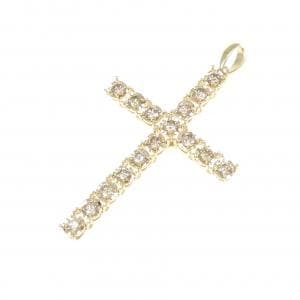 18KYG クロス ダイヤモンド ペンダント 1.00CT
