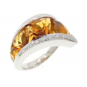 K18WG シトリン リング 3.74CT