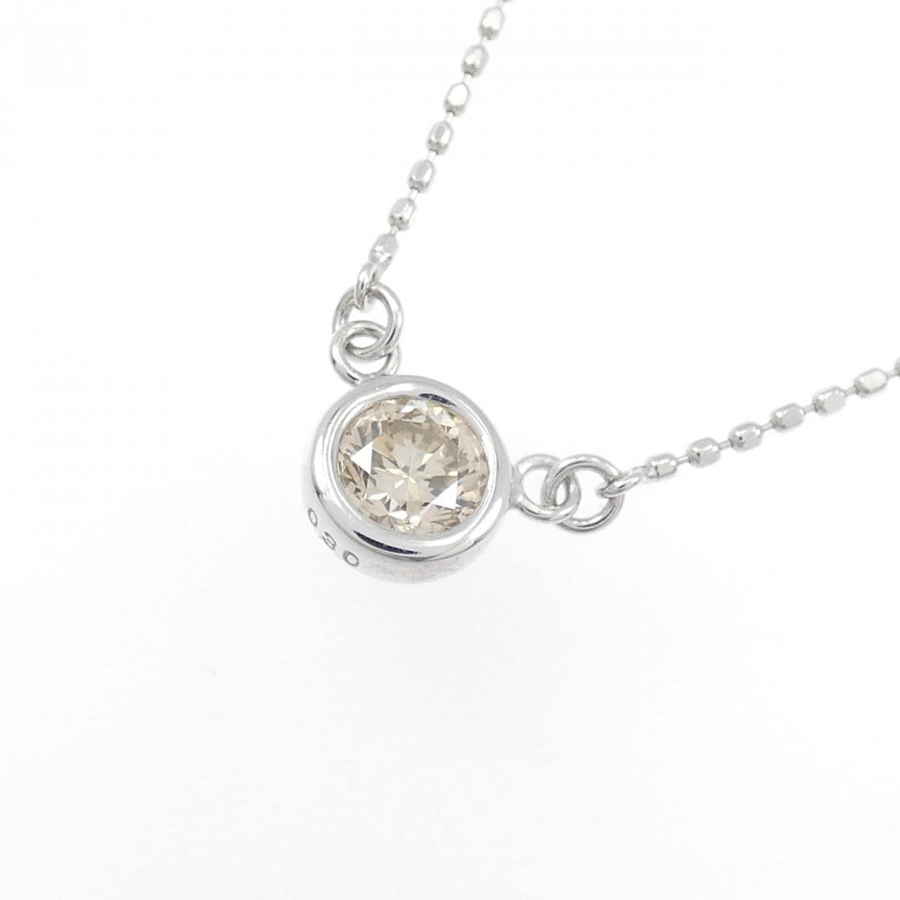 K18WG ソリティア ダイヤモンド ネックレス 0.30CT
