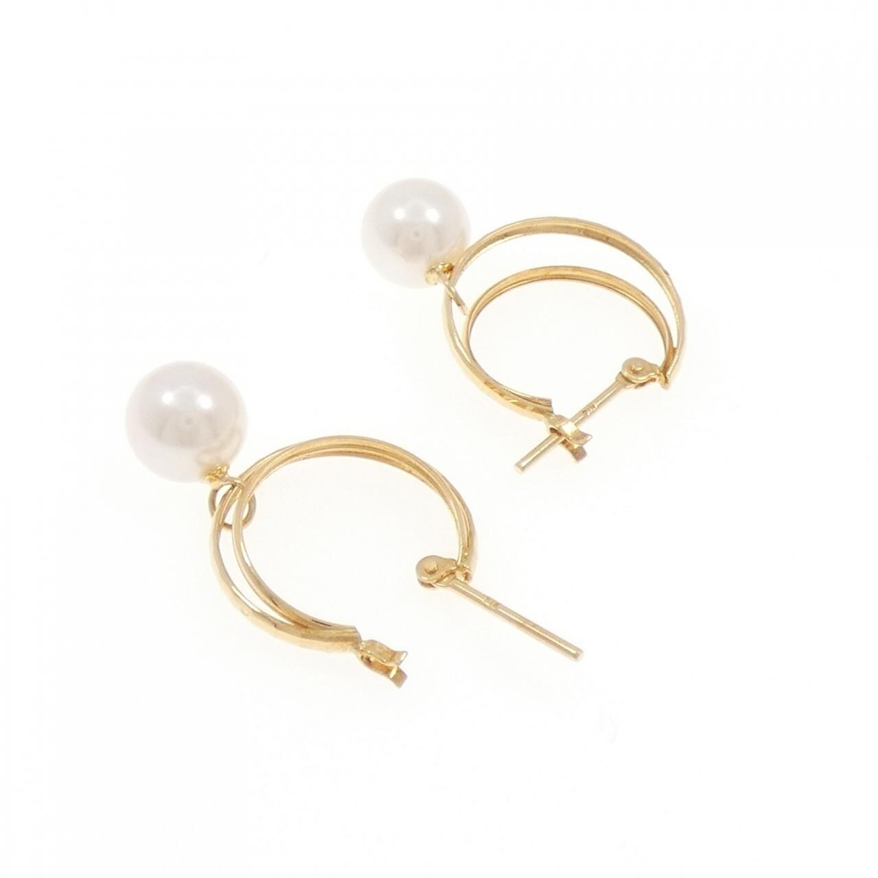 [BRAND NEW] K18YG Akoya pearl earrings 6.5mm